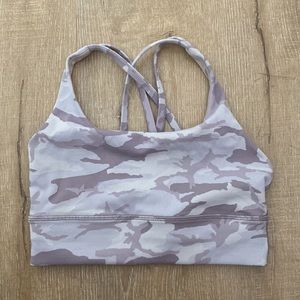 Lululemon Energy Bra Long Line - incognito Camo Pink Taupe Multi - Size 6
